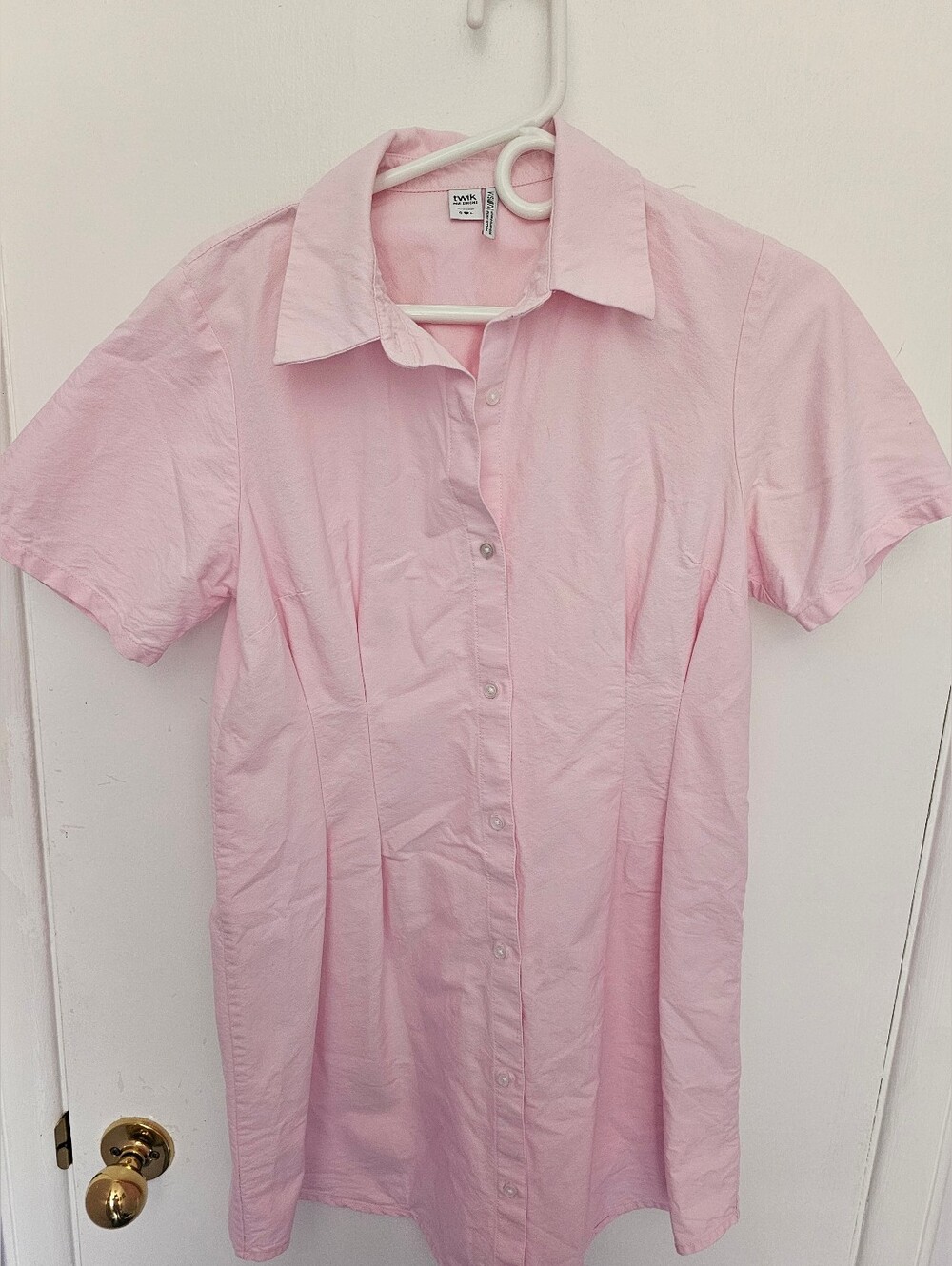 Simons Twik Pale Pink Casual Oxford shirt dress. Great summer dress.